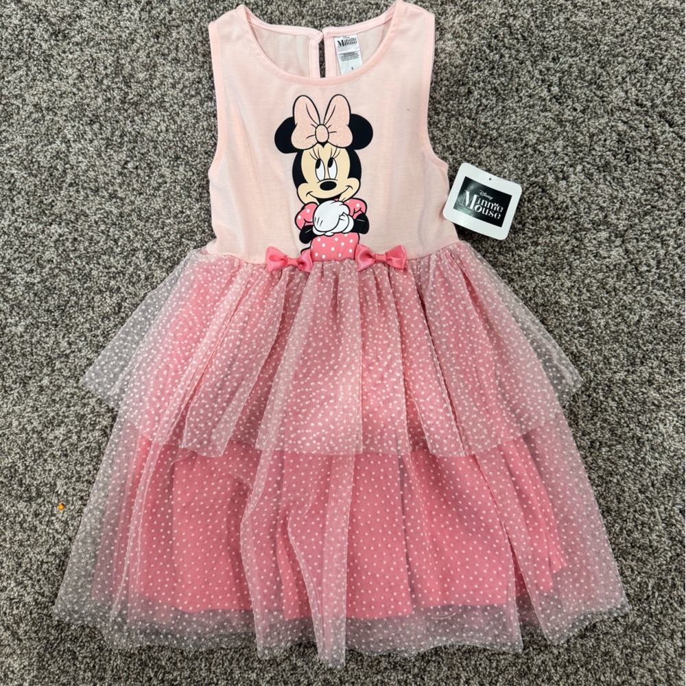 Disney Minnie Mouse Pink Bib with Tulle Overlay